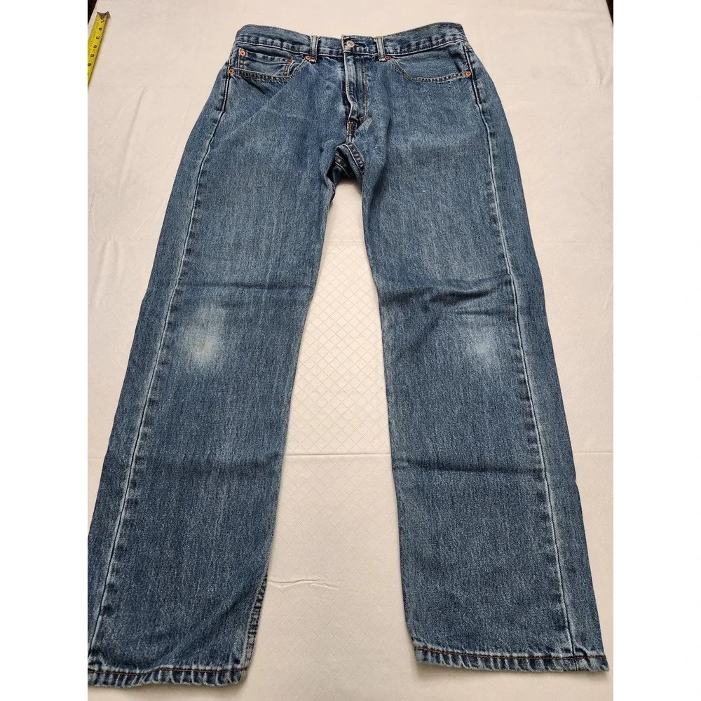 Levis 505 Jeans Mens 36x32 Blue‎ Denim Straight Leg Regular Fit Medium Wash